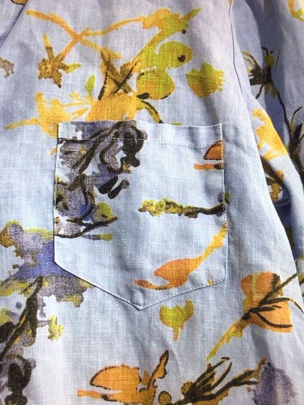 Habitat Light Blue Floral Button-Front Blouse - Picture 4 of 6